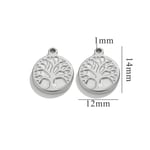 Silver color / 1 Piece Simple Retro Style Cartoon Tree Shape Stainless Steel  Gold Color Women's Pendant Picture3